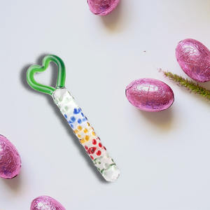 Tapón Anal Vaginal de Vidrio de Borosilicato Alto con Forma de Corazón de Diente de León, Partículas Grandes, Fricción para el Pene, 100% Impermeable, 215x56mm - Product Image 5