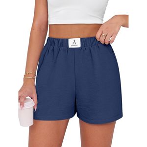FOXA Women's High Waist Shorts Summer Casual Breathable <b>Lounge</b> Shorts With Pockets - Product Image 1
