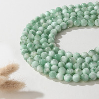 Perles rondes en larimar vert de haute qualité, en vrac, pour la fabrication de bijoux faits main, accessoires de bricolage, vente en gros