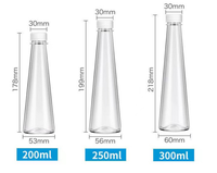 Bouteille de jus en plastique transparent PET de 300 ml, contenants en plastique jetables pour boissons, bouteille d'eau en plastique pour l'eau et le jus