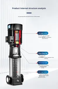 Pompa centrifuga verticale multistadio trifase in acciaio inossidabile per aumento pressione e riempimento per sistemi industriali - Product Image 5