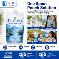 Pochettes personnalisées pour eau de source naturelle 600 ml, avec bec verseur, légères, pour marques d'eau potable quotidienne