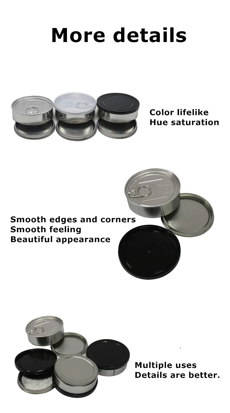 Air Tight Small Round Metal Tin Cans For Food Hand Seal Tin Box