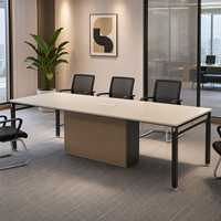 Scrivania Direzionale per Ufficio in Melammina ad Alta Densità, Moderna e Minimalista, Grande e Lunga 2400mm, Resistente, per Uso Commerciale