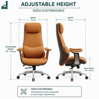 Chaise de bureau à dossier haut en cuir PU bicolore, réglable en hauteur, avec soutien lombaire silencieux, pour réception de bureau et poste de travail d'entreprise
