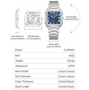 Montres à quartz pour hommes CURREN 8482, montres de sport de luxe étanches pour hommes, montre-bracelet en acier inoxydable, Relojes - Product Image 6