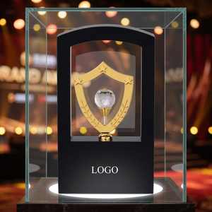 POOJA GIFT CORPORATION - Trofeo Portátil de Metal Fundido a Presión, Chapado en Oro, Diseño de Escudo, Grabado, Premios Deportivos, Eventos Corporativos - Product Image 1