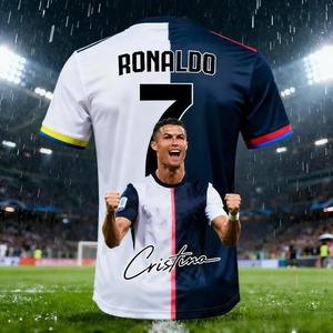 Ronaldo 7 AI Football Jersey Fan Edition Atasan Latihan Sepak Bola untuk Dewasa dan Anak-anak Pakaian Olahraga Kasual Nyaman Musim Panas - Product Image 2