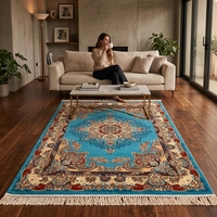 Vintage Persischer Stil 100% Polypropylen Schnittflor-Teppich Rutschfester Latex-Rücken Gewebter Bedruckter Teppich für Wohnzimmer Schlafzimmer