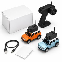 Voiture télécommandée RC 1:64 avec caméra HD WiFi, stabilisateur gyroscopique 2.4G, orange et bleue, 4 roues motrices, utilisation en intérieur pour enfants