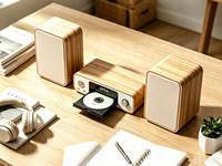 Lecteur CD en bois MDF de nouvelle conception, système audio haute fidélité avec Bluetooth sans fil