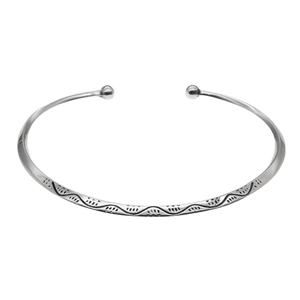 Real Solid 925 Sterling <b>Silver</b> Women's Vintage Double Wave Carved <b>Adjustable</b> Bangles Gift Jewelry - Product Image 1