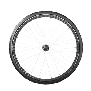 Sedia a Rotelle Manuale 24 Pollici con Pneumatici Solidi e Doppi Freni, Telaio in Lega di Alluminio, Sedile Comfort in Oxford per Anziani e Disabili - Product Image 5