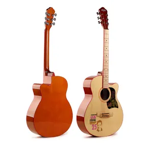中国制造商40英寸原声初学者吉他套件，配有可爱的艺术品和挑选护板