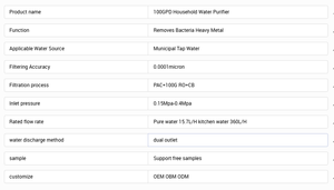 100g thẩm thấu ngược Hệ thống lọc nước RO Máy lọc nước máy với 3.2 Gallon nhựa bể chứa nước Bể áp lực - Product Image 5