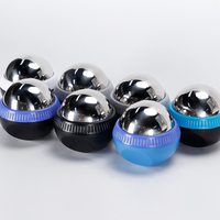 Bola de masaje con hielo de acero inoxidable impresa con logotipo personalizado, rodillo criogénico, herramienta de recuperación muscular a precio de fábrica, cintura, cuerpo, muñeca, cuello y pie