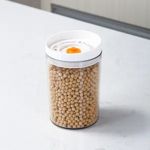 BPA Free PET Stackable Fridge Organizer Nut Flour Pasta 0.9L Kitchen Plastic Food Storage Container With Lid