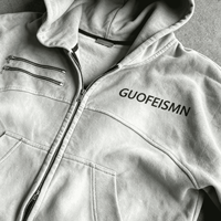Ouna Sweat à capuche unisexe à fermeture éclair intégrale pour hommes et femmes, imprimé étoiles, délavé à l'acide, coupe oversize, fabricant, fournisseur, usine