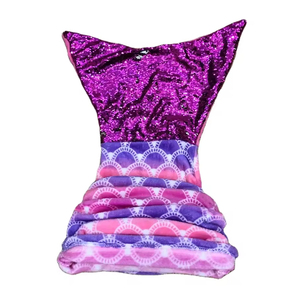 Manta de cola de sirena de punto personalizada divertida de alta calidad manta de escala de arco iris brillante - Product Image 1
