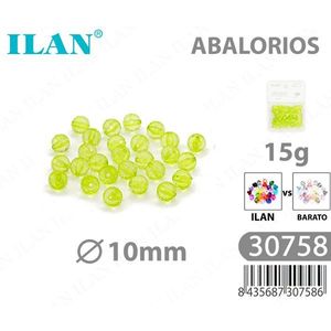 Perline Rotonde Sfaccettate Gialle Ilan da 10mm, 15g per Creazione di Gioielli - Product Image 1