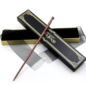 MC55 블랙 매직 지팡이 상자 몰리 위즐리 코스프레 소품 할로윈 선물 스틸 메탈 코어 지팡이