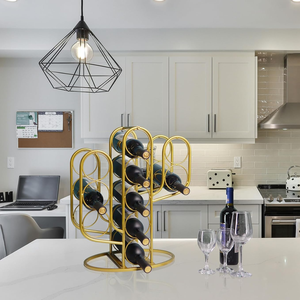 Estante de Vino de Metal de Gran Capacidad para 10 Botellas, Diseño de <span class=keywords><strong>Cactus</strong></span>, Personalizado, Soporte para Botellas de Vino, Exhibidor de Botellas de Vino - Product Image 4