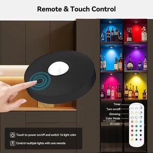 Night <b>Light</b> 3pcs <b>with</b> Remote 1200mAh Rechargeable Puck <b>light</b> <b>with</b> <b>Timer</b> Stick on Picture <b>Lights</b> for Wall Closet Cabinet - Product Image 3