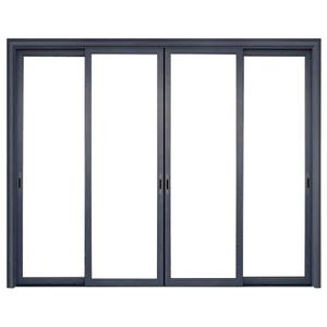 Pintu Geser Aluminium Modern Pintu Kaca Tempered Profil Aluminium Pintu Geser - Product Image 2