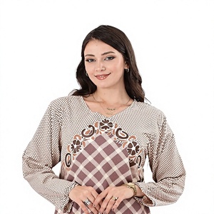 Vestido Midi de Algodón Orgánico 100% Diseñado a Medida, Elegante Túnica Maillard con Capas y Volantes, Cómodo y Holgado, Venta al por Mayor - Product Image 1