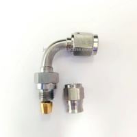 Tuyau coudé 3an AN3 90deg 90 degrés femelle SS acier inoxydable tressé ptfe huile carburant tuyau de frein lignes d'extrémité raccords adaptateur