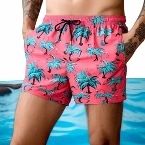 Custom Male Swimming Short Pants Swim Brief For Men Beach Surfing Shorts Big Code Printing Man Swimming Trunks Lining Sand Wear