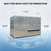 Machine à glaçons en cubes, réfrigérant écologique R404A, équipement de fabrication de glace de qualité alimentaire pour la pêche en haute mer, la restauration et les usines de transformation