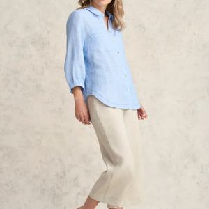 Blusa de Lino Ligera y Transpirable de Alta Calidad, Blusa Elegante con Botones y Solapa para Mujer - Product Image 4