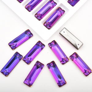 OLeeya Vente en gros de pierres à coudre en verre biseauté 5A, grandes cristaux à dos plat, strass à coudre pour bijoux haut de gamme - Product Image 2