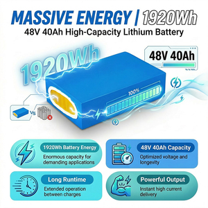 بطارية ليثيوم ألمانية الصنع 48 فولت 40 أمبير ساعة، خلايا منشورية الشكل 13s1p 40 أمبير ساعة من الدرجة أ مع نظام إدارة البطارية 60 أمبير وقابس XT60 4 أمبير - Product Image 4