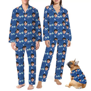 Stampa su richiesta con design a bottone in seta <span class=keywords><strong>pigiama</strong></span> da donna completo <span class=keywords><strong>pigiama</strong></span> da donna - Product Image 6