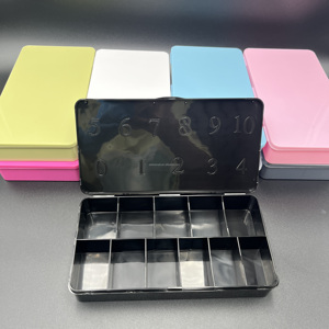 Boîte de rangement Popit classique noire personnalisée avec logo et numéro de taille pour capsules d'ongles, à prix abordable - Product Image 2