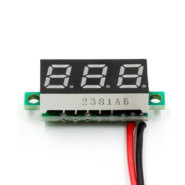 Factory Price 2 Wire DC Digital Voltmeter DC2.5-40V 0.28"red Blue Green Yellow Mini Digital Voltmeter