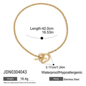 Collar Minimalista de Alta Gama, Resistente al Agua, de Acero Inoxidable con Baño de Oro de 18k, Cierre OT, para Mujer - Product Image 5