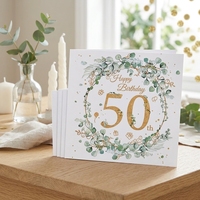 Lot de 40 serviettes carrées en plastique pour 50e anniversaire avec confettis, décoration de table pour hommes et femmes
