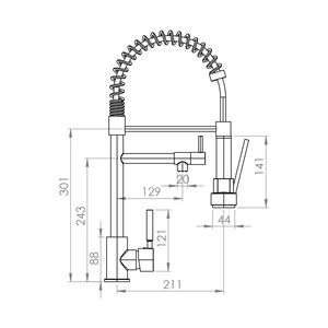 Robinet de luxe chaud et froid, rotation à 360°, extension de robinet d'évier de cuisine, <span class=keywords><strong>bec</strong></span> extractible, robinet de cuisine - Product Image 5