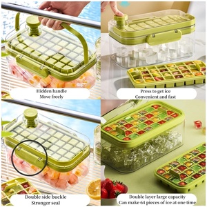 Dễ Dàng Phát Hành Tự Làm <span class=keywords><strong>Ice</strong></span> <span class=keywords><strong>Maker</strong></span> Khuôn Trường Hợp 28/64Pcs Vuông <span class=keywords><strong>Ice</strong></span> <span class=keywords><strong>Cube</strong></span> Khay Với Nắp <span class=keywords><strong>Ice</strong></span> Lưu Trữ Hộp & Xẻng Cho Làm Mát Đồ Uống Whiskey - Product Image 3