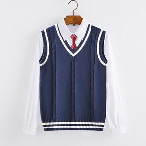 HANO, suéter sin mangas de estilo pijo a la moda coreana, chaleco de punto torcido con cuello en V para otoño e invierno, chaleco de Jersey inferior ajustado - Product Image 1