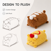 Fabricant OEM/ODM de coussins en peluche personnalisés sur le thème alimentaire pour chats, vente directe d'usine pour marques de distributeurs et commandes en gros
