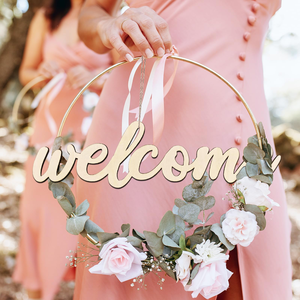 Bois non fini bonjour et bienvenue signe découpes, signes de mots en bois vierges pour bricolage guirlande porte mur noël décor à la maison artisanat - Product Image 6