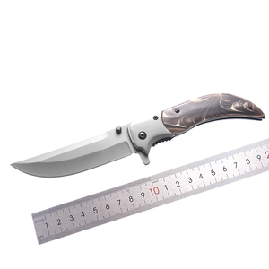 Anpassbares OEM Outdoor-Camping-Jagd-Bushcraft-DIY-EDC-Klappmesser mit Daumenriegel, Edelstahlklinge und Holzgriff - Product Image 1