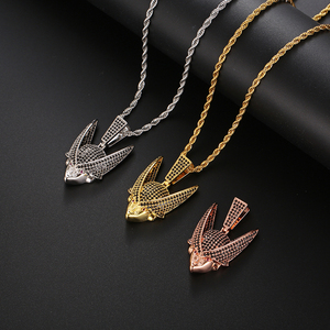 Desain baru liontin Hip Hop berukir emas 18-berlian nuansa es-liontin Goku mutiara naga emas - Product Image 3
