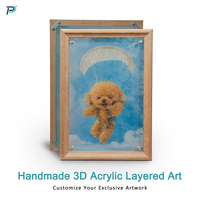 Décoration murale personnalisée faite à la main, moderne, avec animaux en 3D, 6 couleurs, impression numérique, acrylique, encre écologique, étanche, encadrée