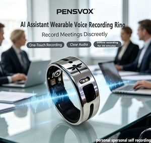 Anillo Inteligente para Monitoreo de Actividad Física |   Grabadora de Voz con IA y Transcripción, de Acero Inoxidable Sólido IP68, con Aplicación para iOS y Android, Ideal para Entrevistas Empresariales - Product Image 6