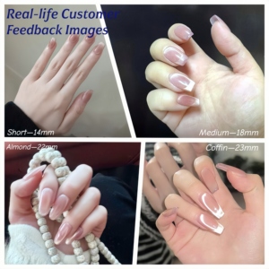 Série Rose Français : Faux Ongles en Acrylique Transparent Effet Œil de Chat Rose Brillant, Pré-conçus pour les Doigts, avec Colle Incluse - Product Image 5